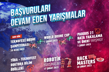 TEKNOFEST Havacılık, Uzay ve Teknoloji Festivalinde bu yıl 41 ana yarışma -102 farklı kategoride düzenlenen teknoloji yarışmaları arasında 5 yarışma özelinde başvuru süreci devam ediyor.